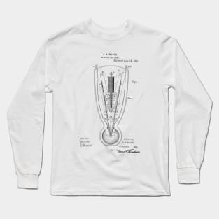 Electric Arc Lamp Vintage Patent Hand Drawing Long Sleeve T-Shirt